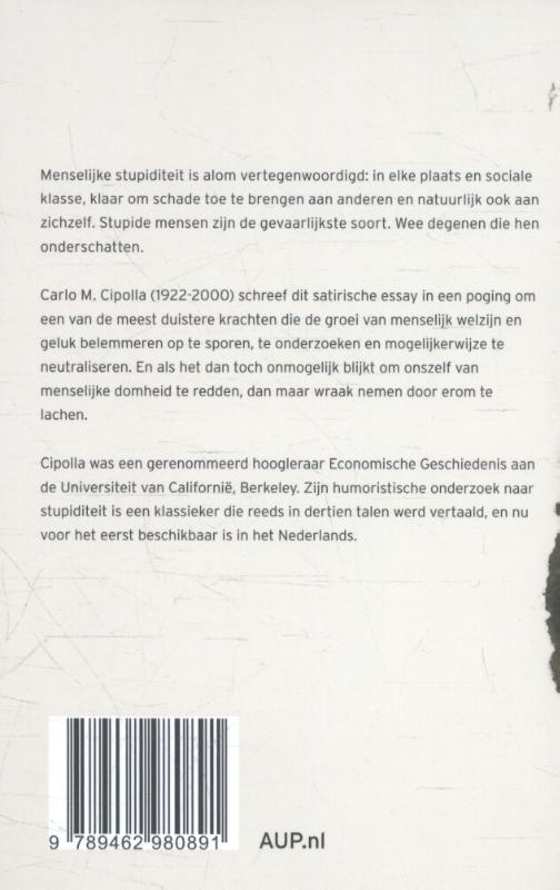 De wetten van menselijke stupiditeit achterkant