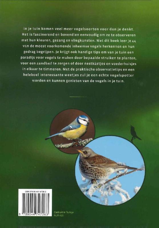 Vogels in je tuin achterkant