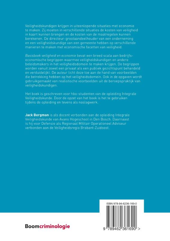 Basisboek veiligheid en economie / Studieboeken Criminologie & Veiligheid achterkant