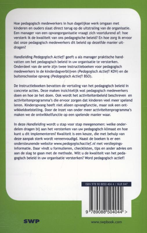 Handleiding pedagogisch actief achterkant