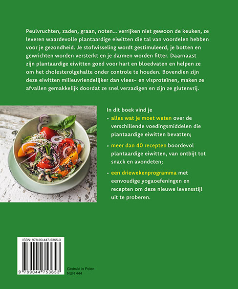 Fit en gezond met plantaardige eiwitten achterkant