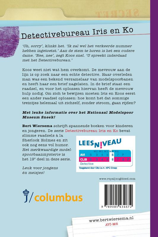 Het merkwaardige modelspoorbaanmysterie / Detectivebureau Iris en Ko / 19 achterkant