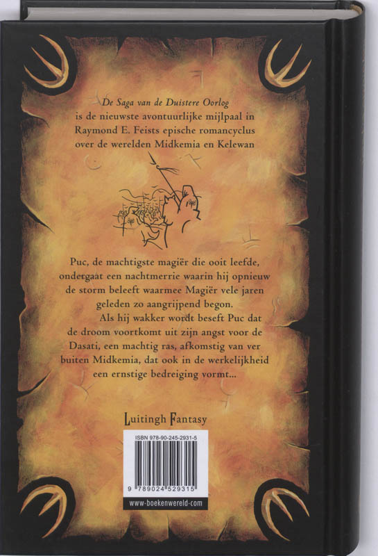 De vlucht van de nachtraven / De saga van de duistere oorlog / 1 achterkant