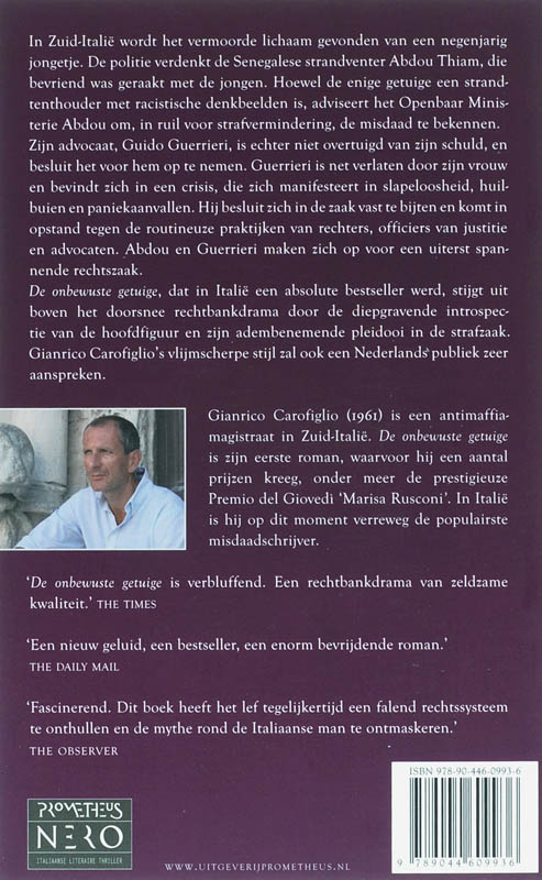 De onbewuste getuige / Prometheus Nero / 1 achterkant