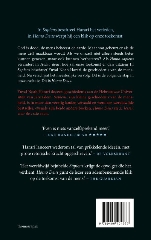 Homo Deus achterkant