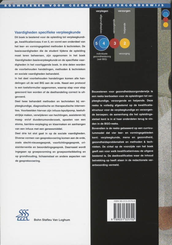 Vaardigheden specifieke verpleegkunde / I Voorbehouden handelingen II Methoden en technieken III Sociale vaardigheden / Bouwstenen gezondheidszorgonderwijs achterkant