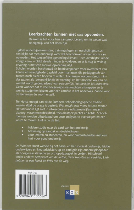 Onderwijzen Is Opvoeden achterkant
