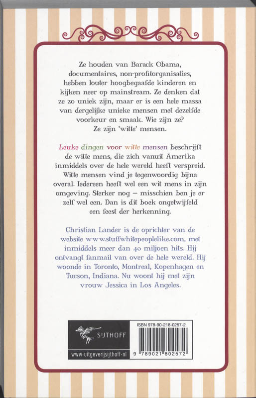 Leuke dingen voor witte mensen achterkant