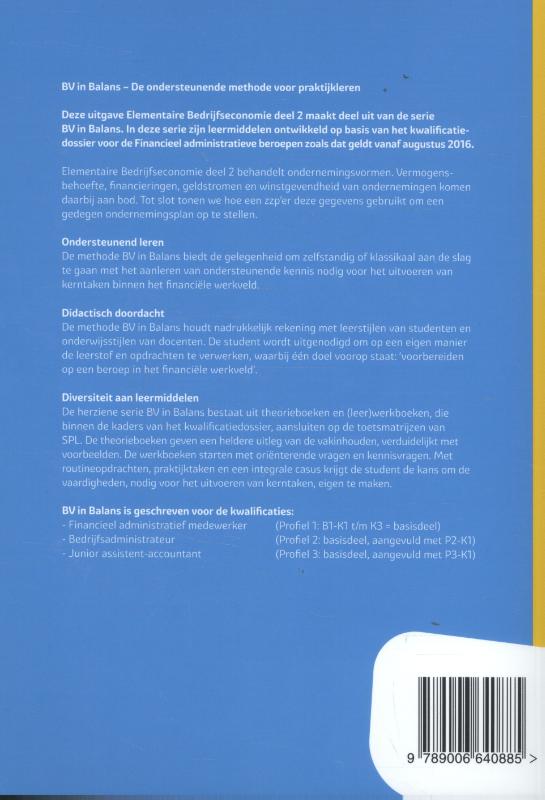 BV in balans deel 2 niveau 3&4 Basisboek achterkant