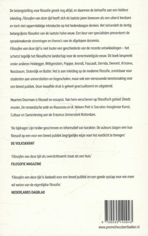 Filosofen van deze tijd achterkant