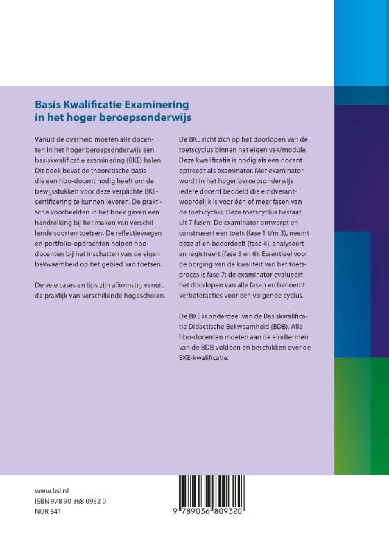 Basis Kwalificatie Examinering in het hoger beroepsonderwijs / BDB Docentenreeks achterkant