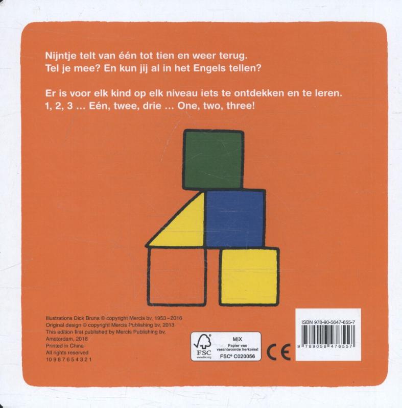 Nijntjes eerste telboek Engels- Nederlands achterkant