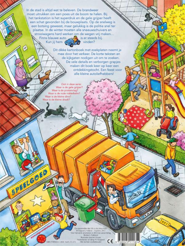 Waar is de blauwe auto achterkant