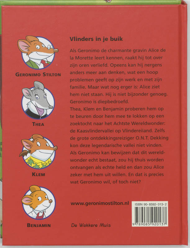 Vlinders in je buik / Geronimo Stilton / 14 achterkant