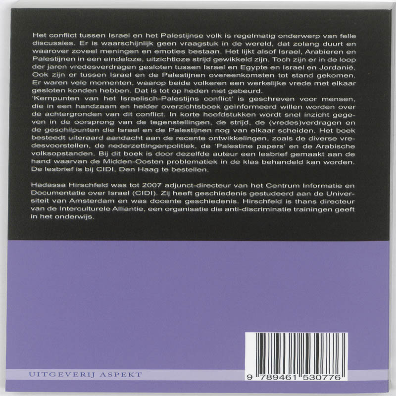 Kernpunten van het Israelische-Palastijs conflict / CIDI-INFORMATIEREEKS achterkant