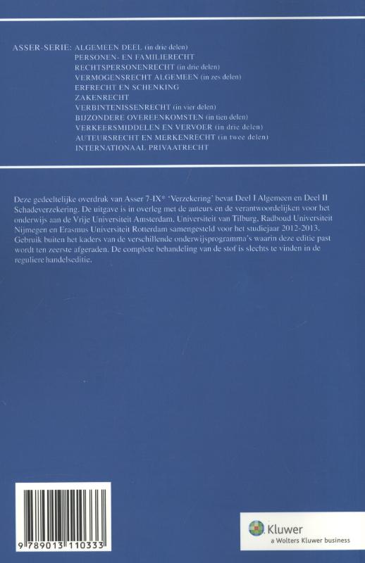 Asser 7-IX* Verzekering - Studenteneditie achterkant