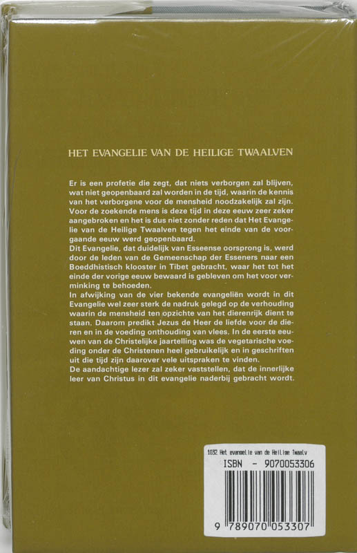 Evangelie van de heilige twaalven achterkant