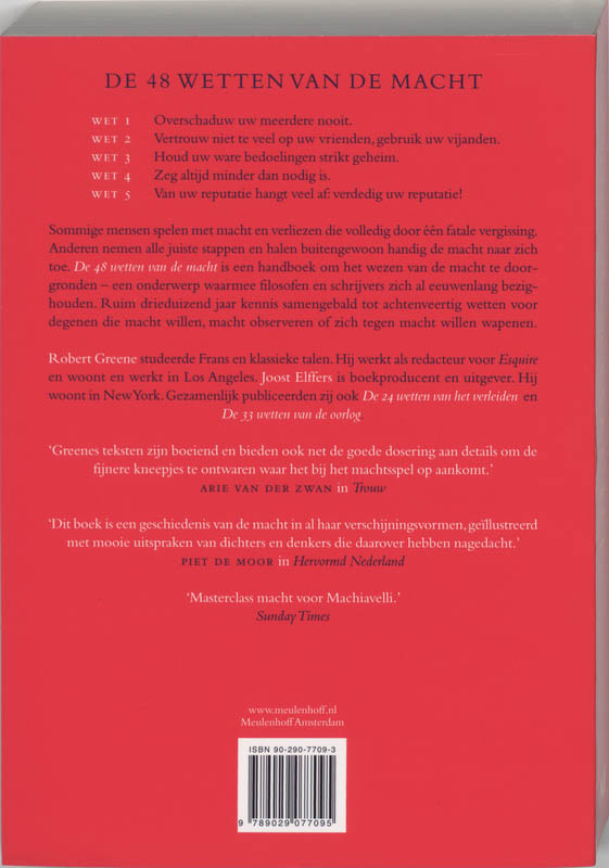 De 48 Wetten Van De Macht achterkant