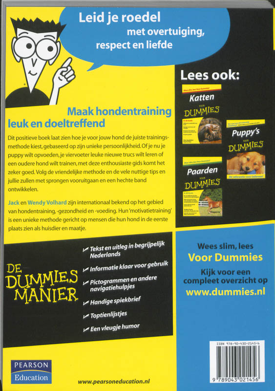 Voor Dummies / Honden opvoeden en trainen / Voor Dummies achterkant