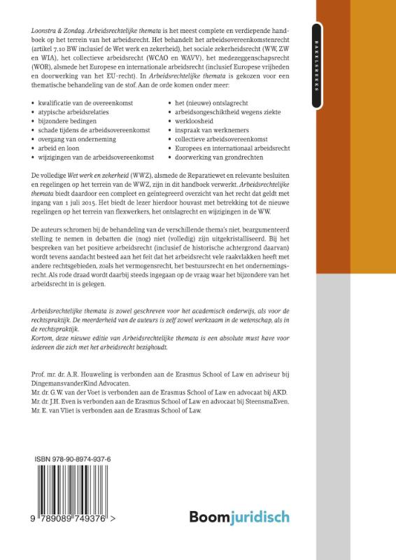 Arbeidsrechtelijke themata / Bakelsreeks achterkant