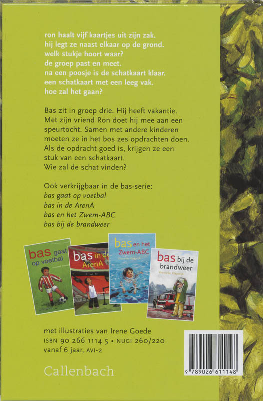 Bas vindt de schat achterkant