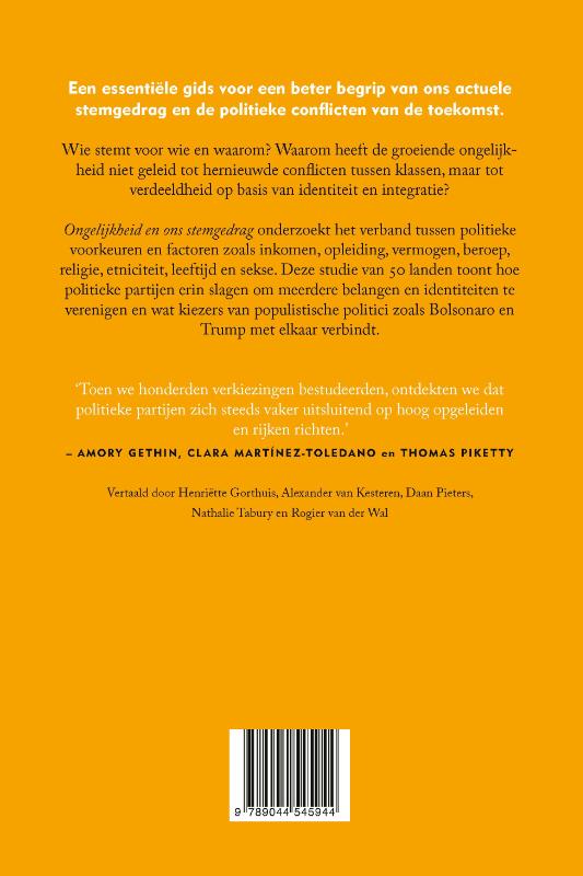 Ongelijkheid en ons stemgedrag achterkant