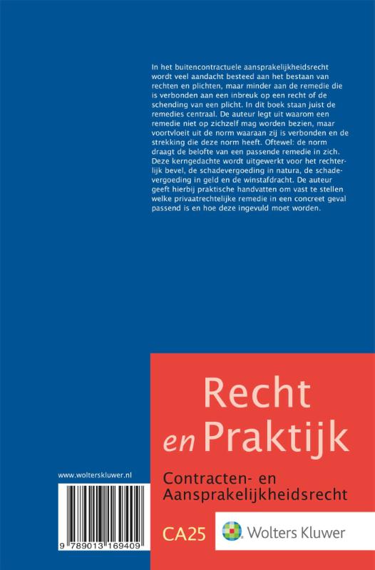 Recht, plicht, remedie / Recht en Praktijk - contracten en aansprakelijkheidsrecht / CA25 achterkant
