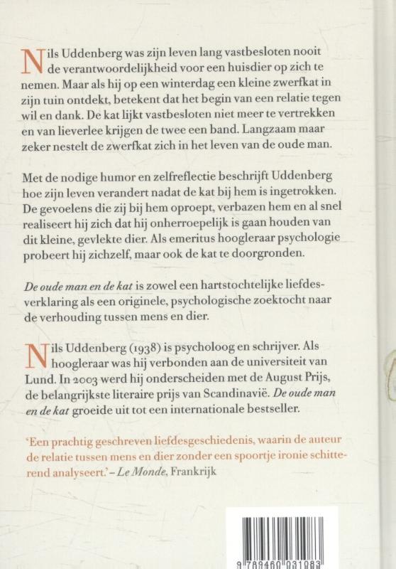 De oude man en de kat achterkant