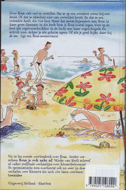 Roza je hoed waait weg achterkant