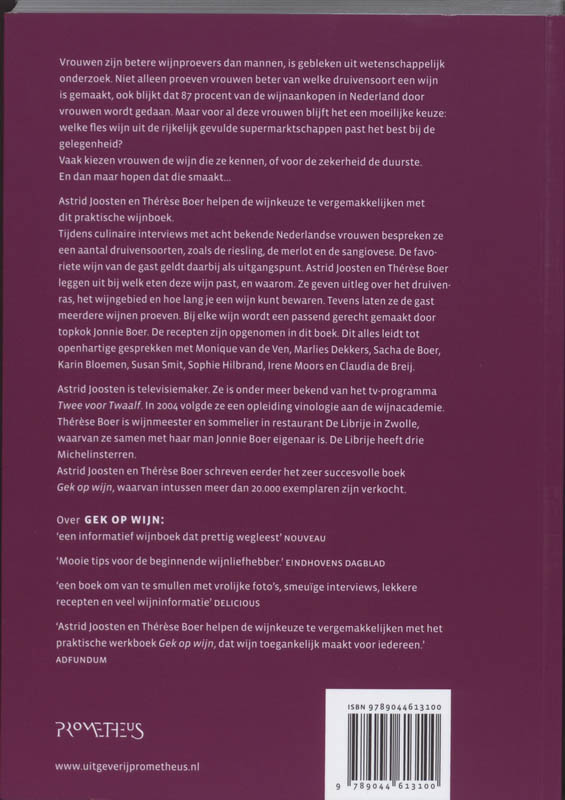 Vrouwen Gek Op Wijn achterkant