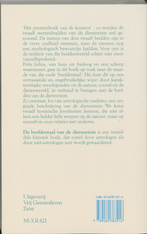 De beeldentaal van de dierenriem achterkant