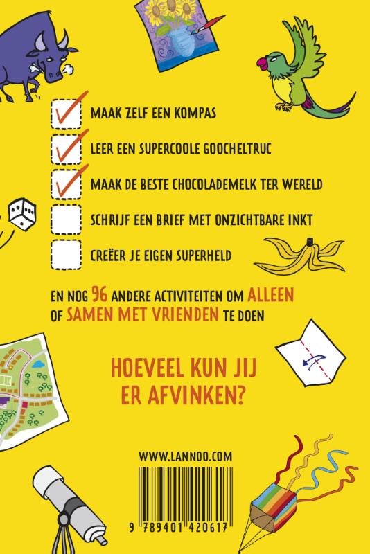 101 dingen die je moet doen voor je 12 bent / 101 dingen achterkant