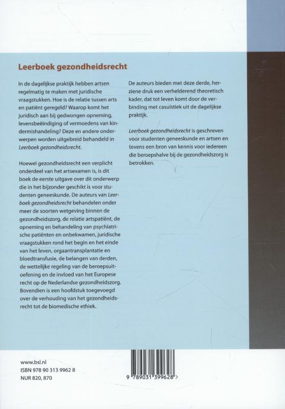 Leerboek gezondheidsrecht achterkant