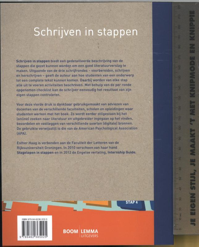 Schrijven in stappen achterkant