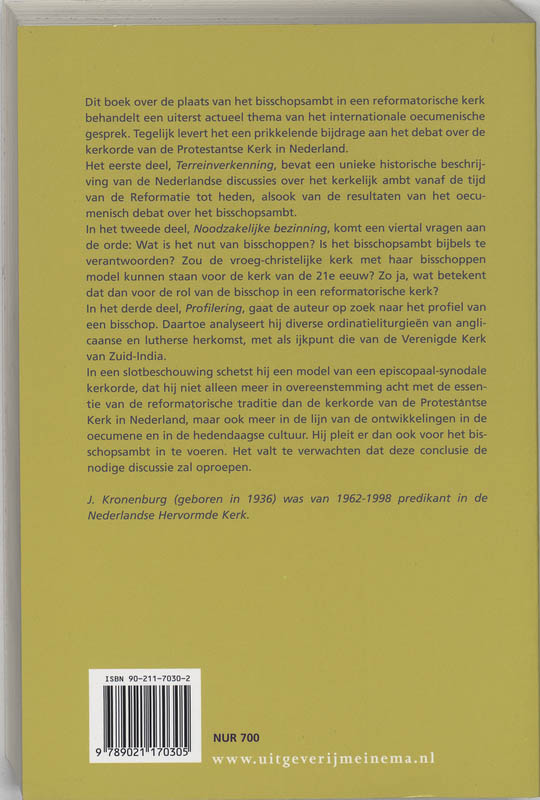 EPISCOPUS OECUMENICUS achterkant