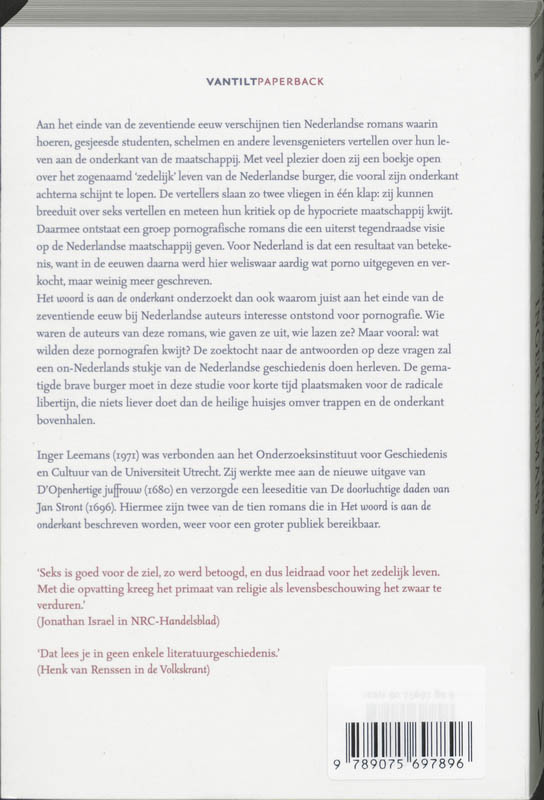 Het woord is aan de onderkant achterkant