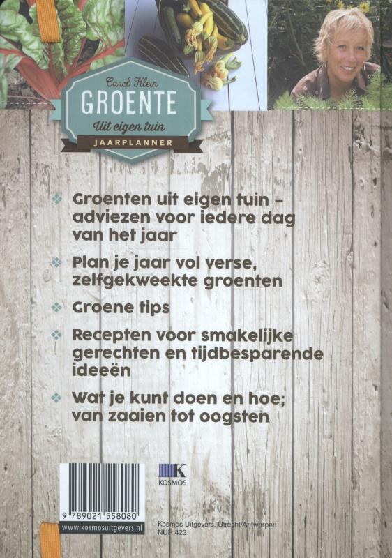 Groente uit eigen tuin jaarplanner achterkant