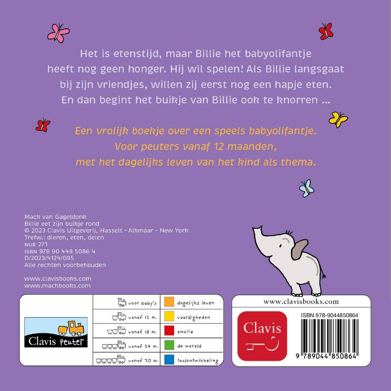 Billie eet zijn buikje rond / Billie achterkant