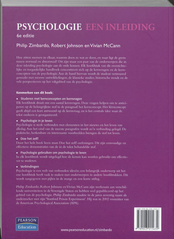 Psychologie, een inleiding achterkant