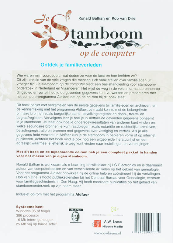 Je stamboom op de computer achterkant