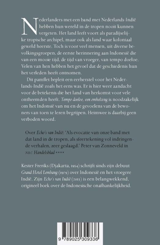 Tempo doeloe, een omhelzing achterkant