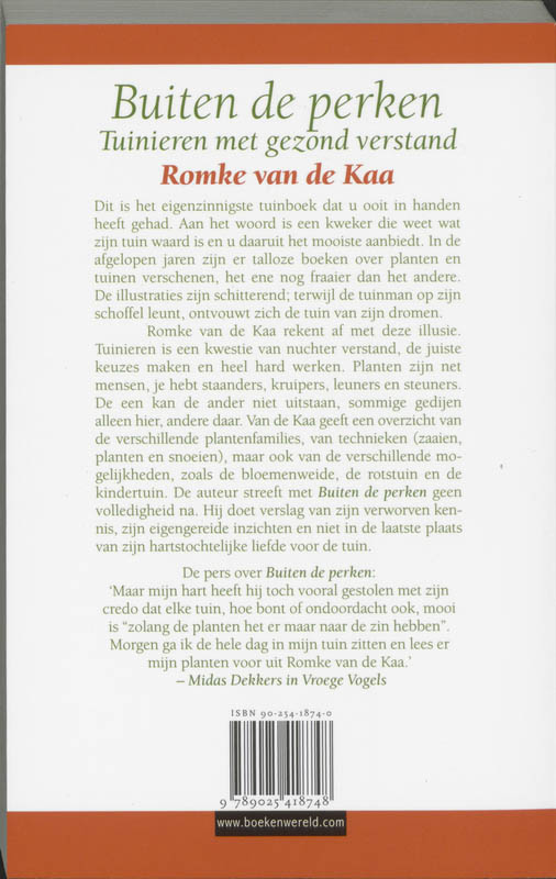 Buiten de perken achterkant