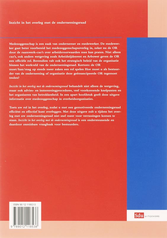 Inzicht in het overleg met de ondernemingsraad / Inzicht achterkant