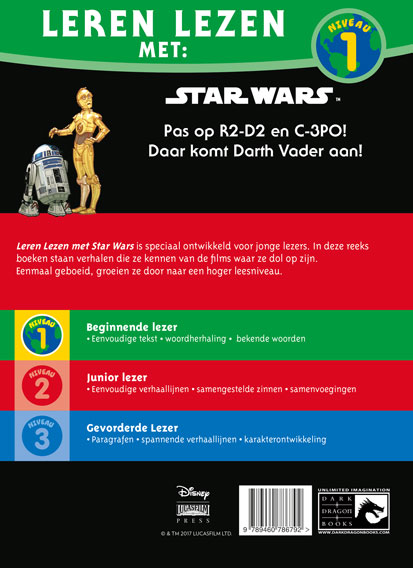 Leren lezen met Star Wars, Ontsnapt aan Dart Vader achterkant