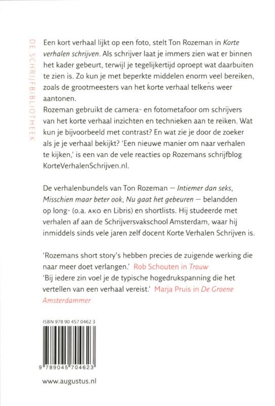Korte verhalen schrijven / De schrijfbibliotheek achterkant