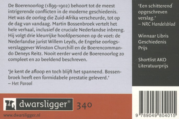 De Boerenoorlog achterkant