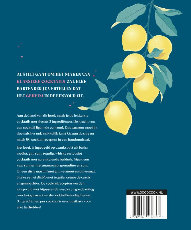 3 ingrediënten per cocktail achterkant