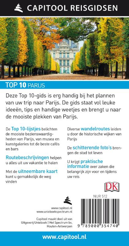 Parijs / Capitool Reisgidsen Top 10 achterkant