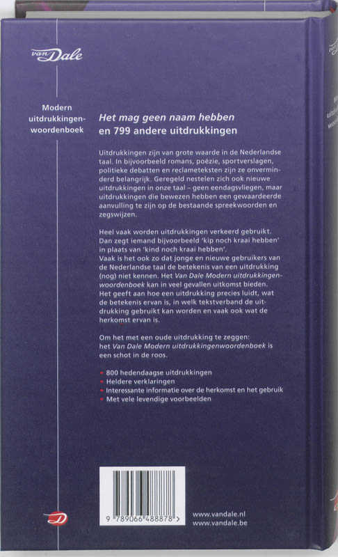 Van Dale Modern Uitdrukkingenwoordenboek achterkant