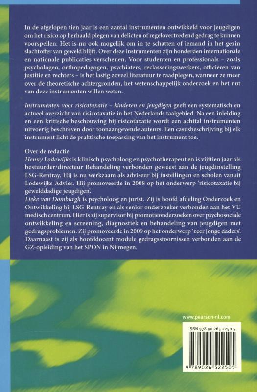 Instrumenten voor risicotaxatie achterkant